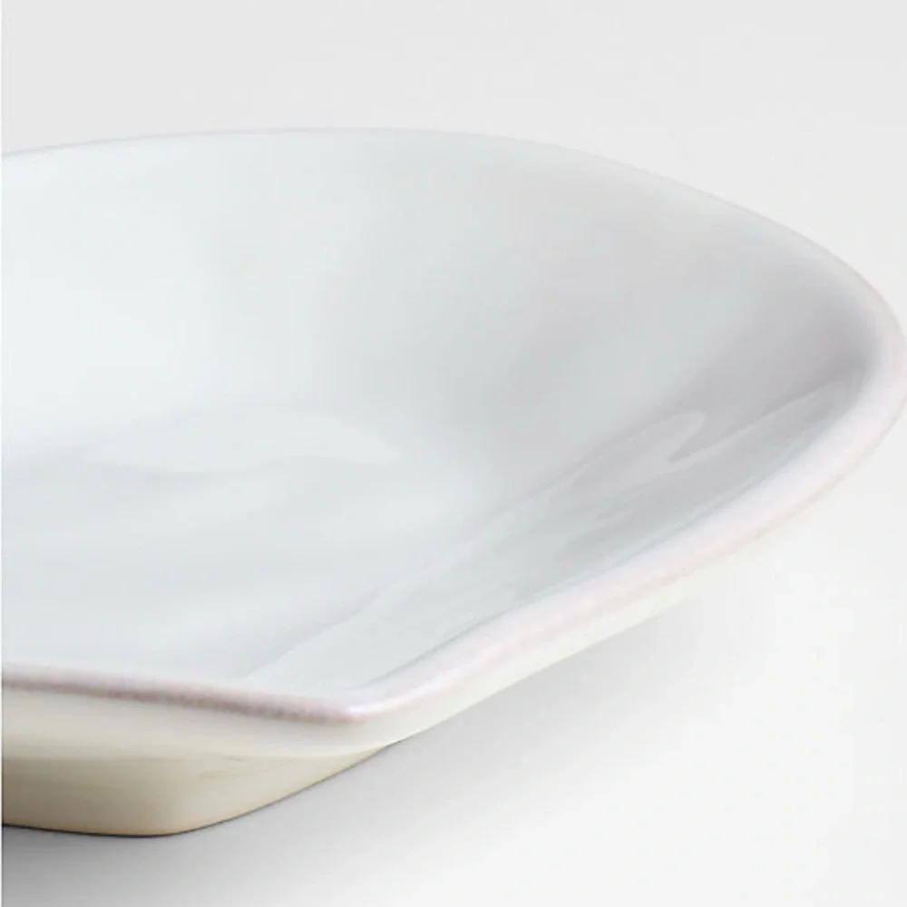 New! Crate&Barrel White Stoneware Heart Salad Plate